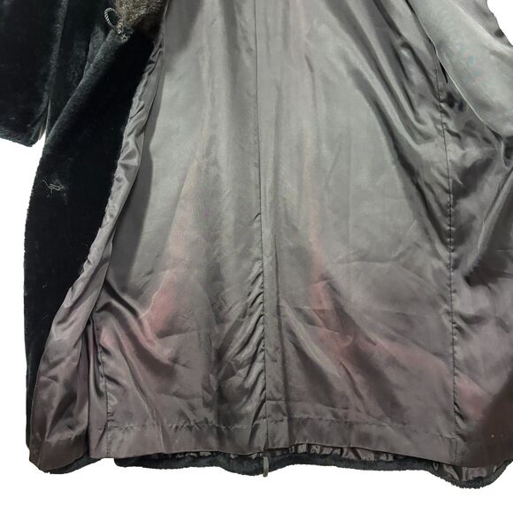 Vtg American Signature Faux Fur Coat Womens XL Black Luxury Mob Wife Timeless - Picture 8 of 8